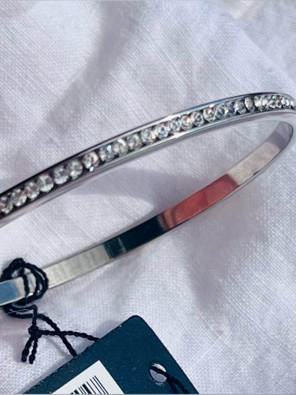 Crystal Bangle rhodium silver